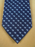26/1055 immaculate navy / royal blue elephant pattern italian silk tie