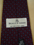 26/1051 immaculate beale & inman red / blue / black apttern silk tie