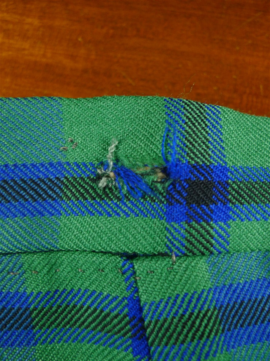 26/0985 vintage bespoke tailored tartan evening dress trouser w/ frogmouth pockets 30-34