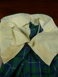 26/0985 vintage bespoke tailored tartan evening dress trouser w/ frogmouth pockets 30-34