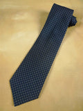 26/1004 new & lingwood navy blue / yellow pattern silk tie