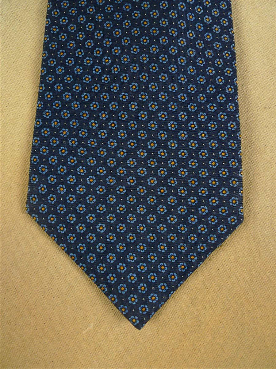 26/1004 new & lingwood navy blue / yellow pattern silk tie