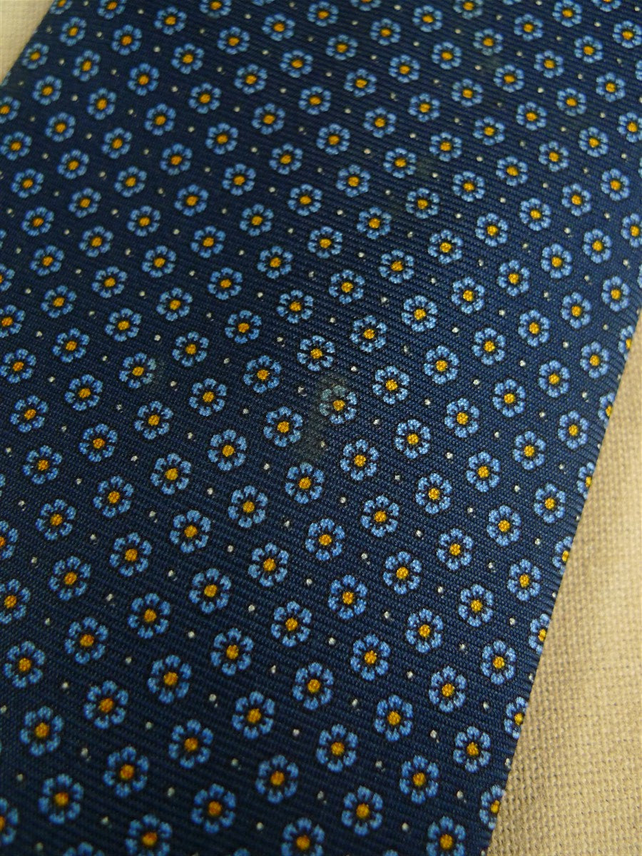 26/1004 new & lingwood navy blue / yellow pattern silk tie