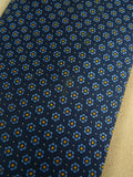 26/1004 new & lingwood navy blue / yellow pattern silk tie