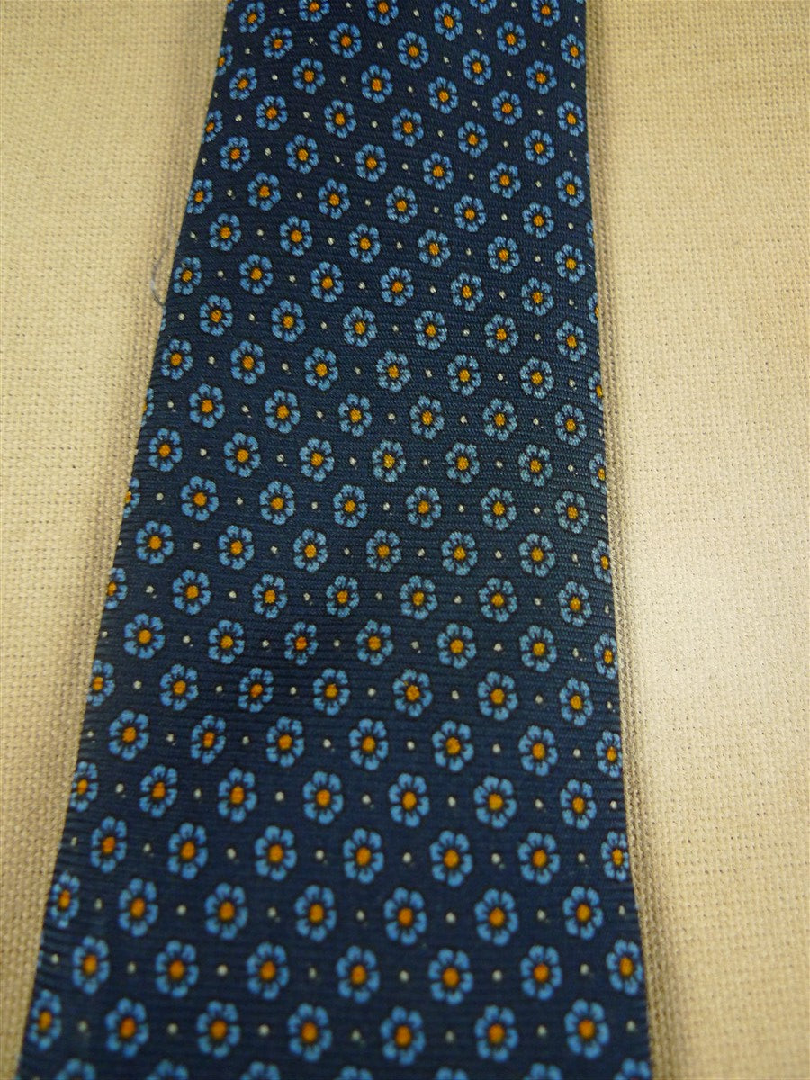 26/1004 new & lingwood navy blue / yellow pattern silk tie