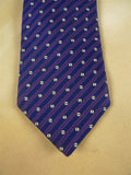 26/1002 immaculate new & lingwood navy / purple woven silk tie