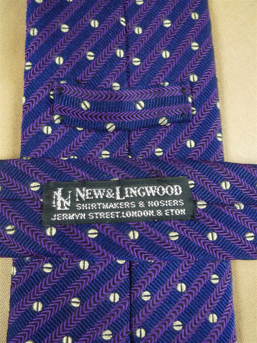 26/1002 immaculate new & lingwood navy / purple woven silk tie