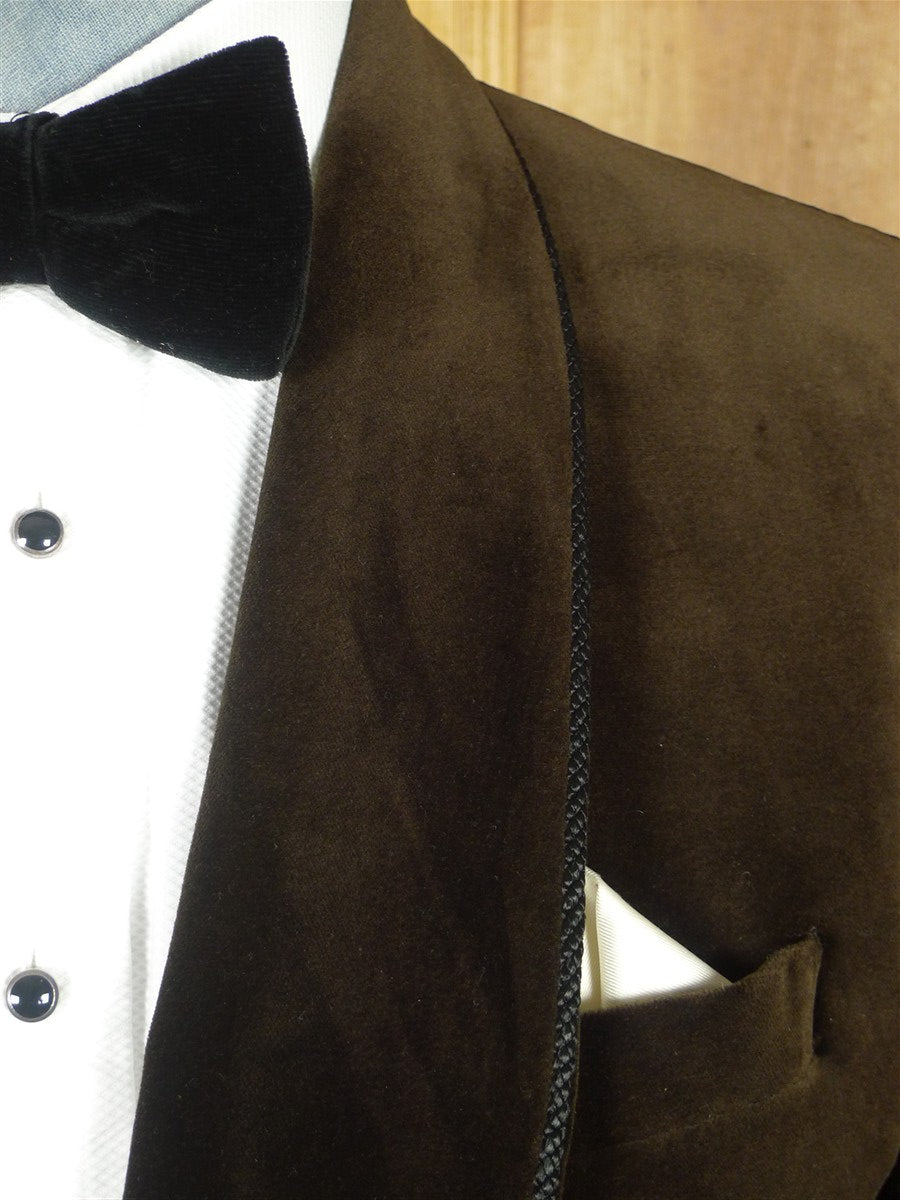 26/1007 immaculate cordings of piccadilly dark brown velvet smoking / dinner jacket 40 short