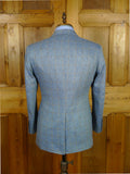26/1009 immaculate cordings of piccadilly pale blue / tan wp check 100% silk sports jacket blazer 39 short