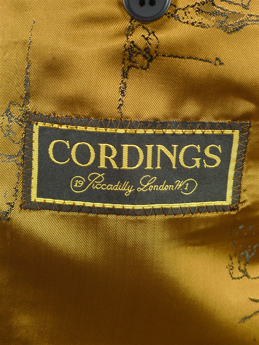 26/1009 immaculate cordings of piccadilly pale blue / tan wp check 100% silk sports jacket blazer 39 short