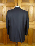 26/1013 gieves & hawkes 2015 savile row bespoke navy blue d/b worsted blazer 46 regular