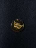 26/1013 gieves & hawkes 2015 savile row bespoke navy blue d/b worsted blazer 46 regular
