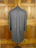 26/1017 immaculate vintage french pure wool grey herringbone tweed ragalan coat overcoat 44-45