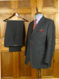 26/1014 vintage 1988 dege & sons savile row bespoke heavyweight grey pin-stripe 3-piece suit 41 regular
