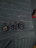 26/1014 vintage 1988 dege & sons savile row bespoke heavyweight grey pin-stripe 3-piece suit 41 regular