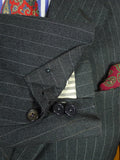 26/1014 vintage 1988 dege & sons savile row bespoke heavyweight grey pin-stripe 3-piece suit 41 regular