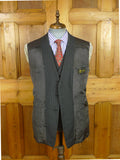 26/1014 vintage 1988 dege & sons savile row bespoke heavyweight grey pin-stripe 3-piece suit 41 regular