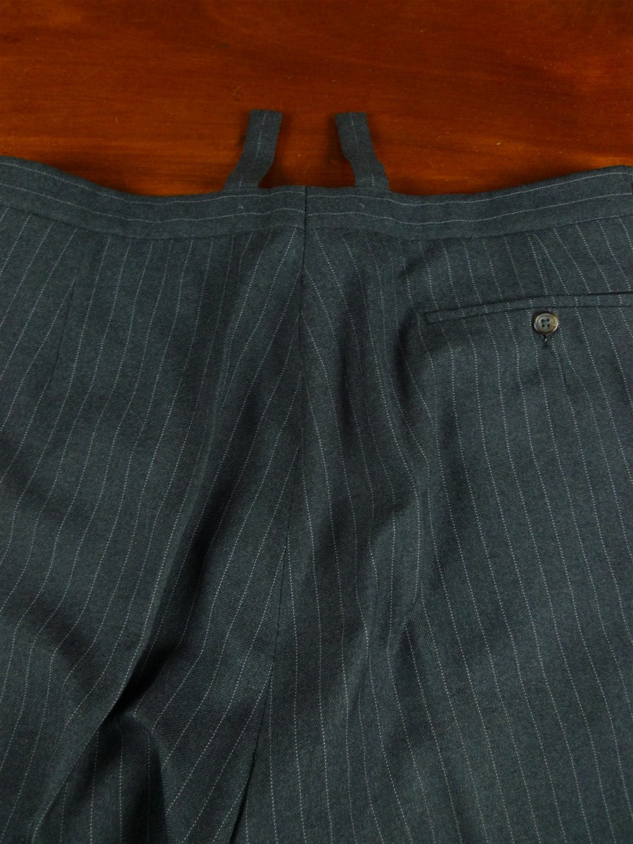 26/1014 vintage 1988 dege & sons savile row bespoke heavyweight grey pin-stripe 3-piece suit 41 regular