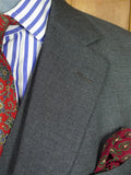 26/1006 immaculate 2000 dege savile row bespoke grey worsted wool 3-piece suit plus spare trouser 40 regular