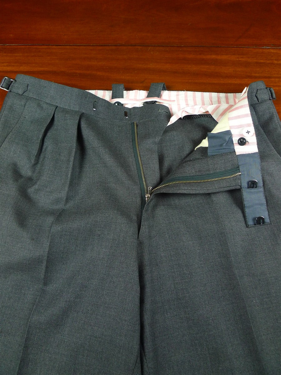 26/1006 immaculate 2000 dege savile row bespoke grey worsted wool 3-piece suit plus spare trouser 40 regular