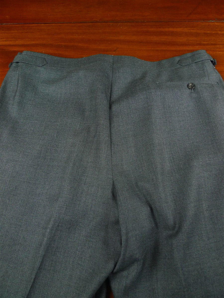 26/1006 immaculate 2000 dege savile row bespoke grey worsted wool 3-piece suit plus spare trouser 40 regular