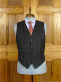 26/1008 vintage 1983 dege & sons savile row bespoke charcoal grey pin-stripe worsted waistcoat & matching trouser 42-43 regular