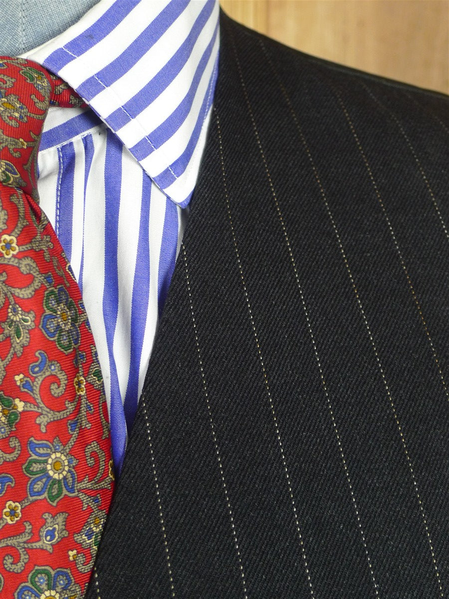 26/1008 vintage 1983 dege & sons savile row bespoke charcoal grey pin-stripe worsted waistcoat & matching trouser 42-43 regular