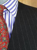26/1008 vintage 1983 dege & sons savile row bespoke charcoal grey pin-stripe worsted waistcoat & matching trouser 42-43 regular