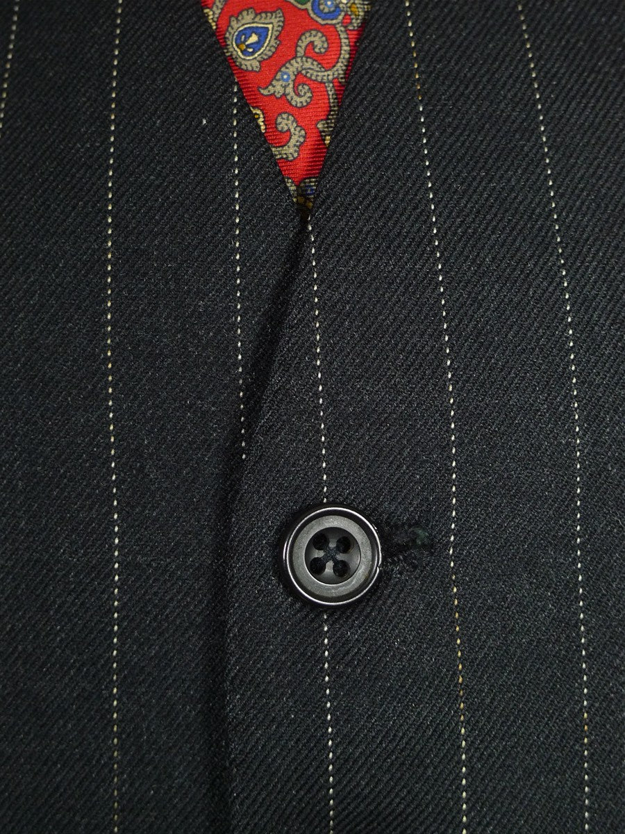 26/1008 vintage 1983 dege & sons savile row bespoke charcoal grey pin-stripe worsted waistcoat & matching trouser 42-43 regular