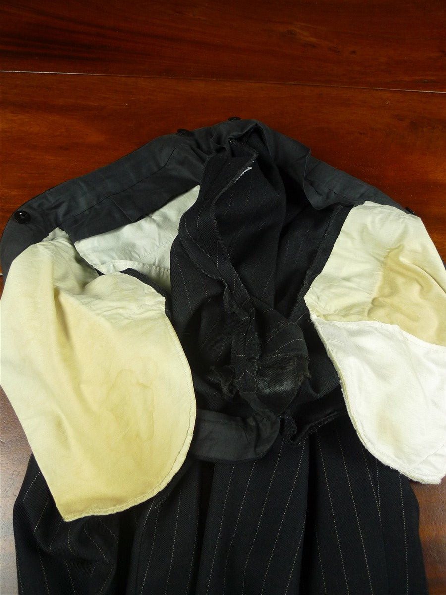 26/1008 vintage 1983 dege & sons savile row bespoke charcoal grey pin-stripe worsted waistcoat & matching trouser 42-43 regular