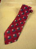 26/1025 immaculate ermenegildo zegna red & navy blue pattern woven silk tie