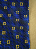 26/1024 coles of jermyn street blue / gold pattern woven silk tie