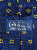 26/1024 coles of jermyn street blue / gold pattern woven silk tie