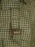26/1026 Immaculate aquascutum green/ brown gun check wool tweed field coat w/ghillie collar 40-42