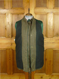 26/1026 Immaculate aquascutum green/ brown gun check wool tweed field coat w/ghillie collar 40-42