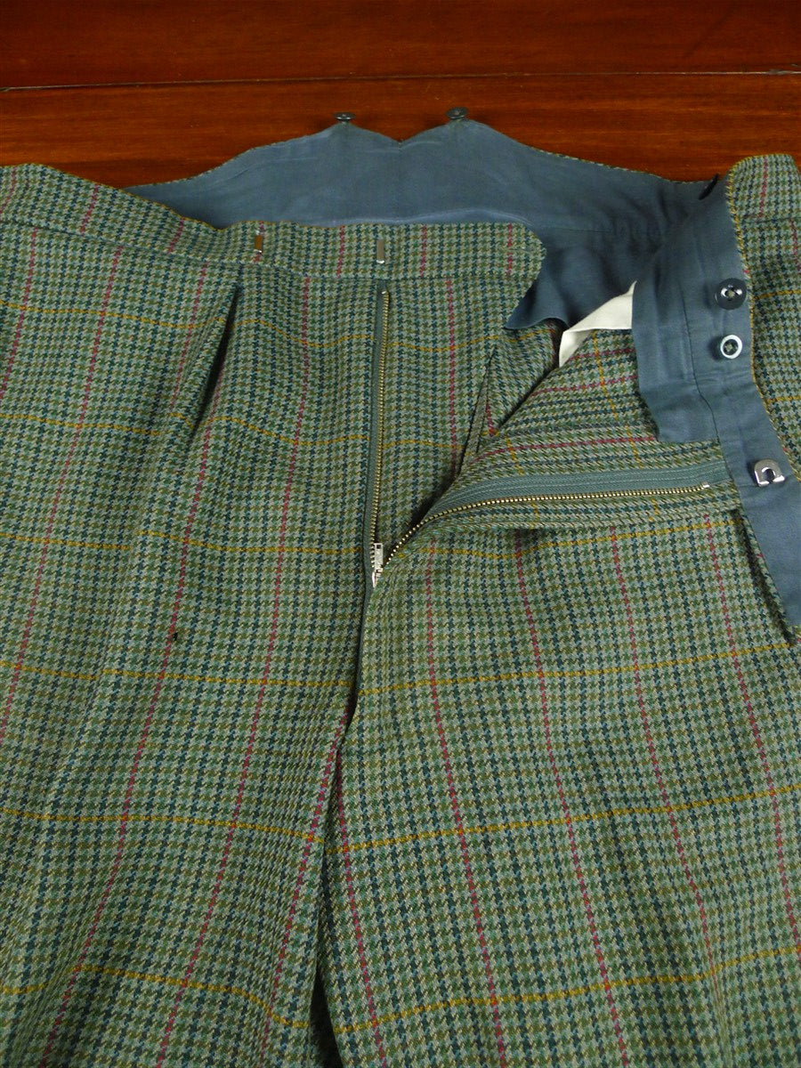 26/1016 vintage john g hardy bespoke green gun check tweed plus 2s 42-46