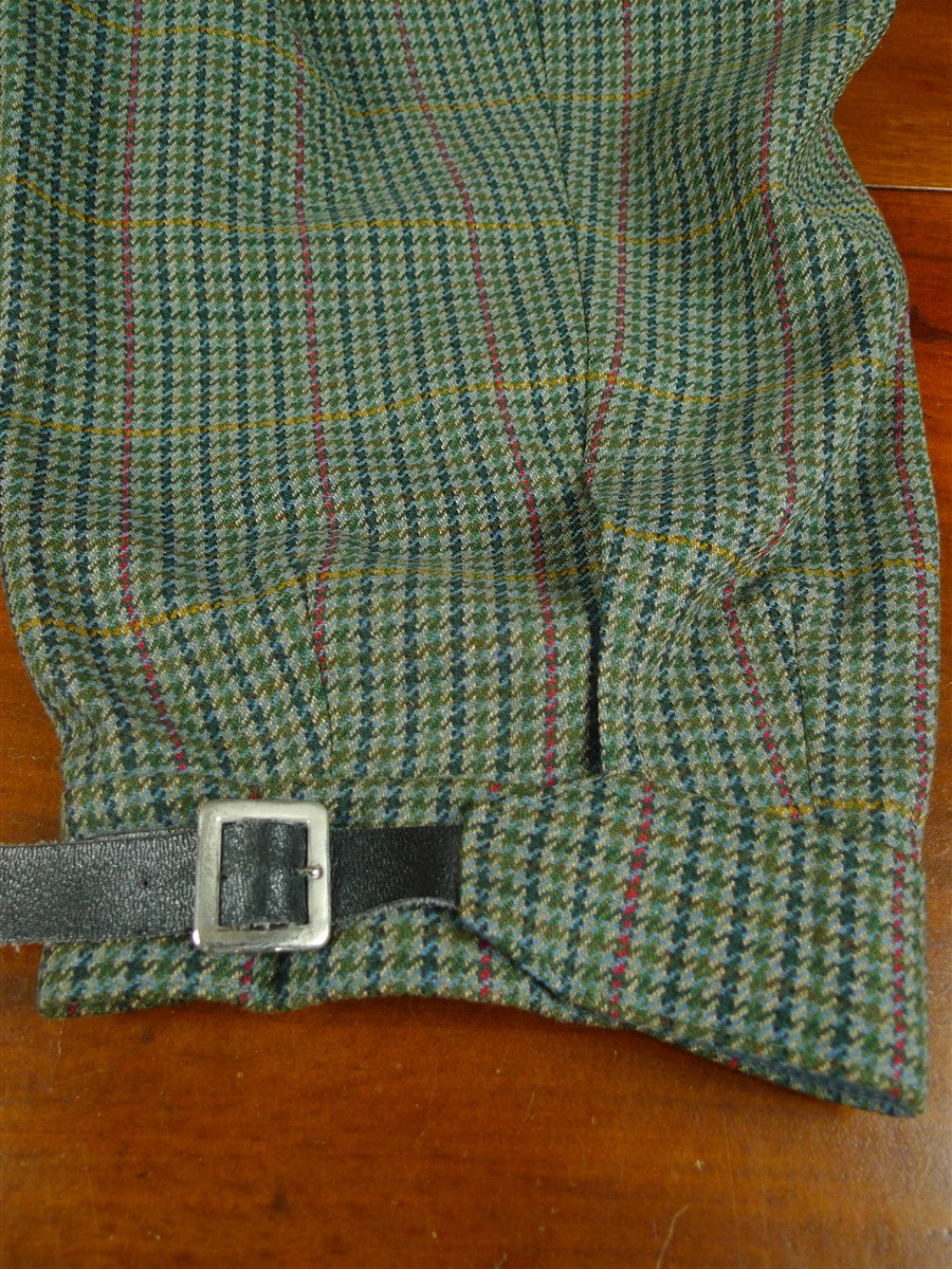 26/1016 vintage john g hardy bespoke green gun check tweed plus 2s 42-46