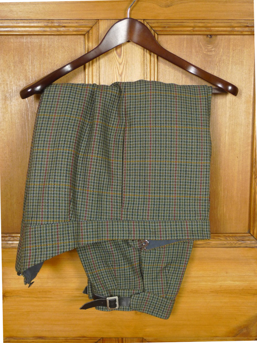 26/1016 vintage john g hardy bespoke green gun check tweed plus 2s 42-46