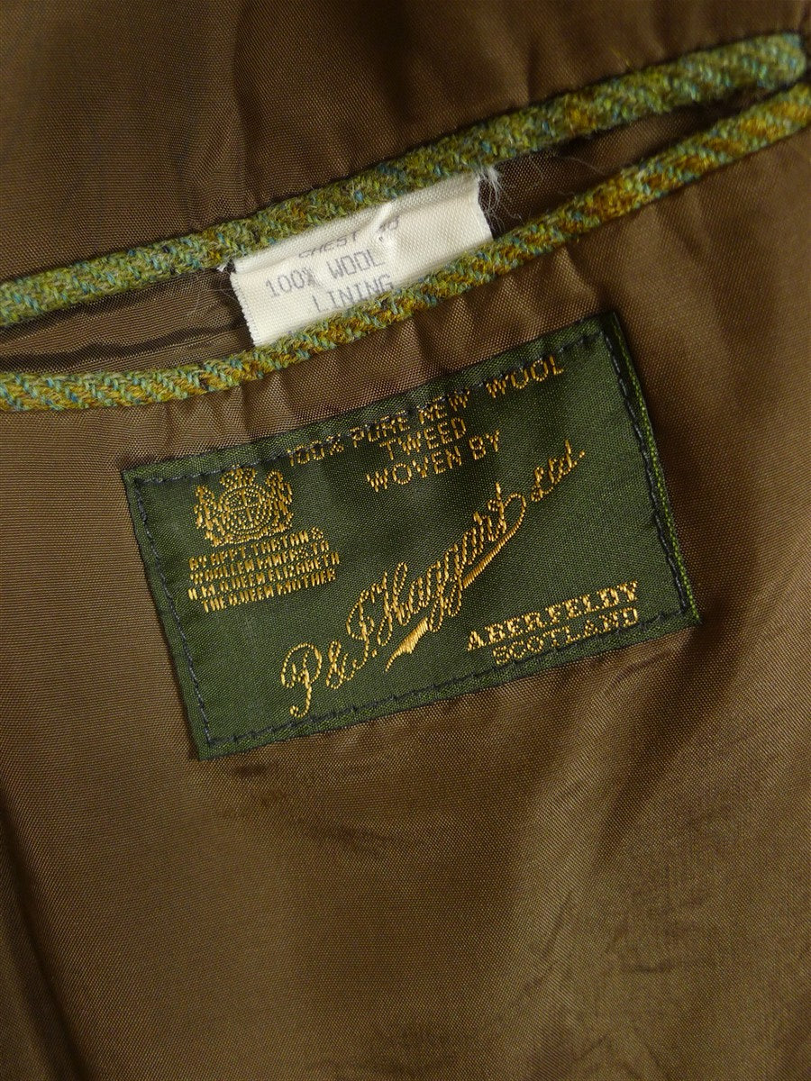 26/1010 p&j haggart of aberfeldy green wp check tweed jacket 48 regular