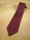 26/1060 vintage gieves & hawkes savile row red / green & blue paisley pattern silk tie