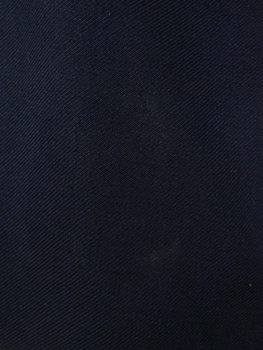 26/1044 vintage british bespoke heavyweight navy blue worsted d/b suit w/ yacht club buttons 46 short to regular