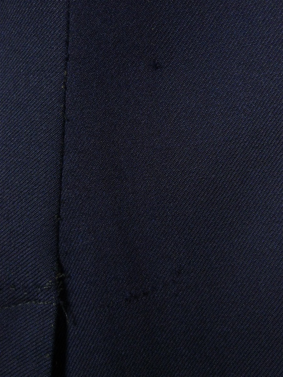 26/1044 vintage british bespoke heavyweight navy blue worsted d/b suit w/ yacht club buttons 46 short to regular