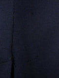 26/1044 vintage british bespoke heavyweight navy blue worsted d/b suit w/ yacht club buttons 46 short to regular
