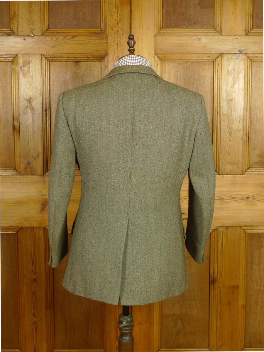 26/1037 vintage heavyweight green keepers tweed hacking jacket 42 short