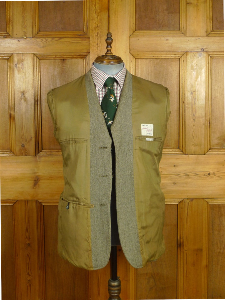 26/1037 vintage heavyweight green keepers tweed hacking jacket 42 short