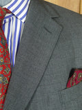 26/1041 dege & skinner 2013 savile row bvespoke grey worsted suit 44 regular (portly cut)