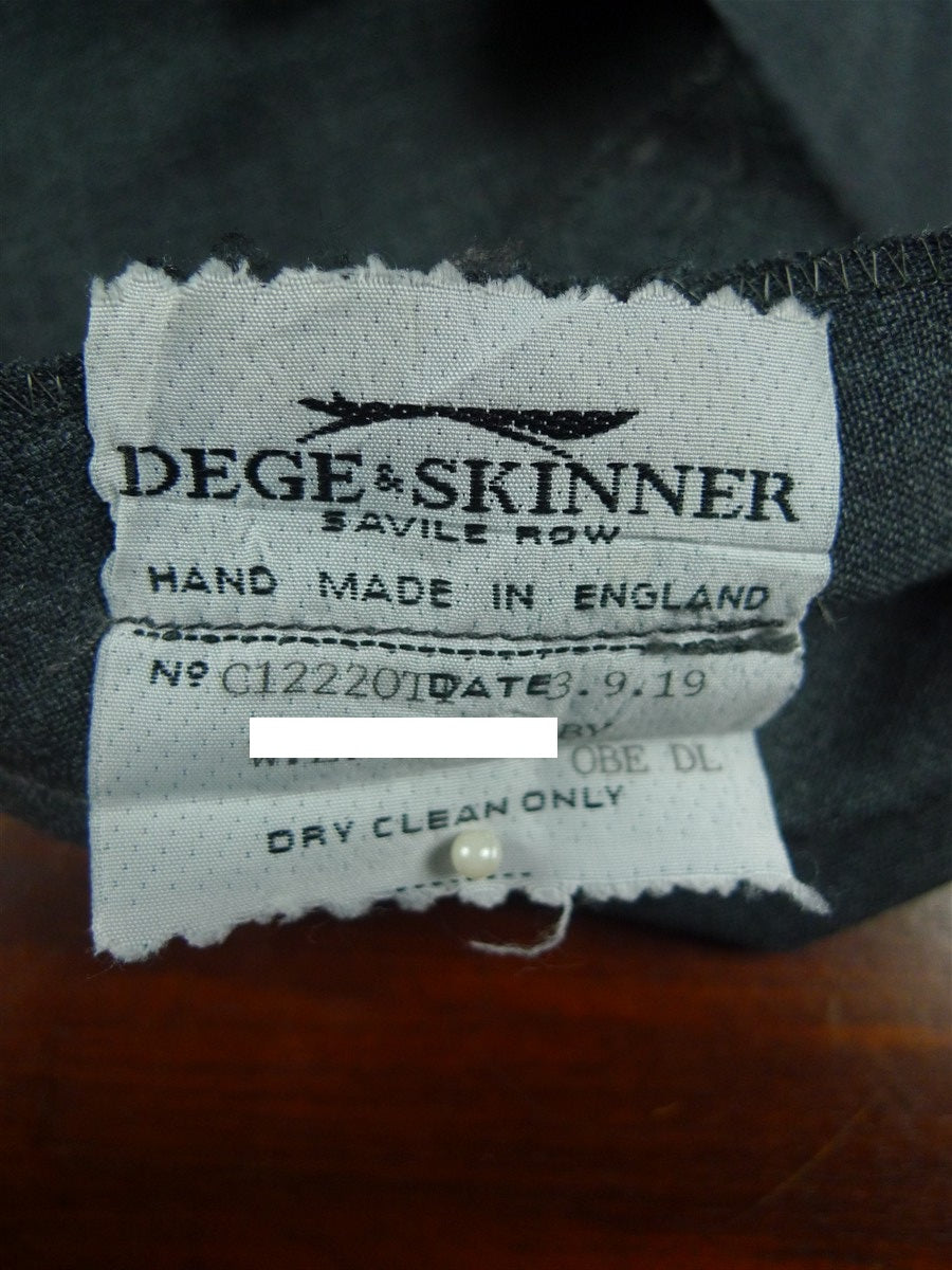 26/1047 immaculate dege & skinner savile row bespoke grey worsted high-rise trouser 40-45