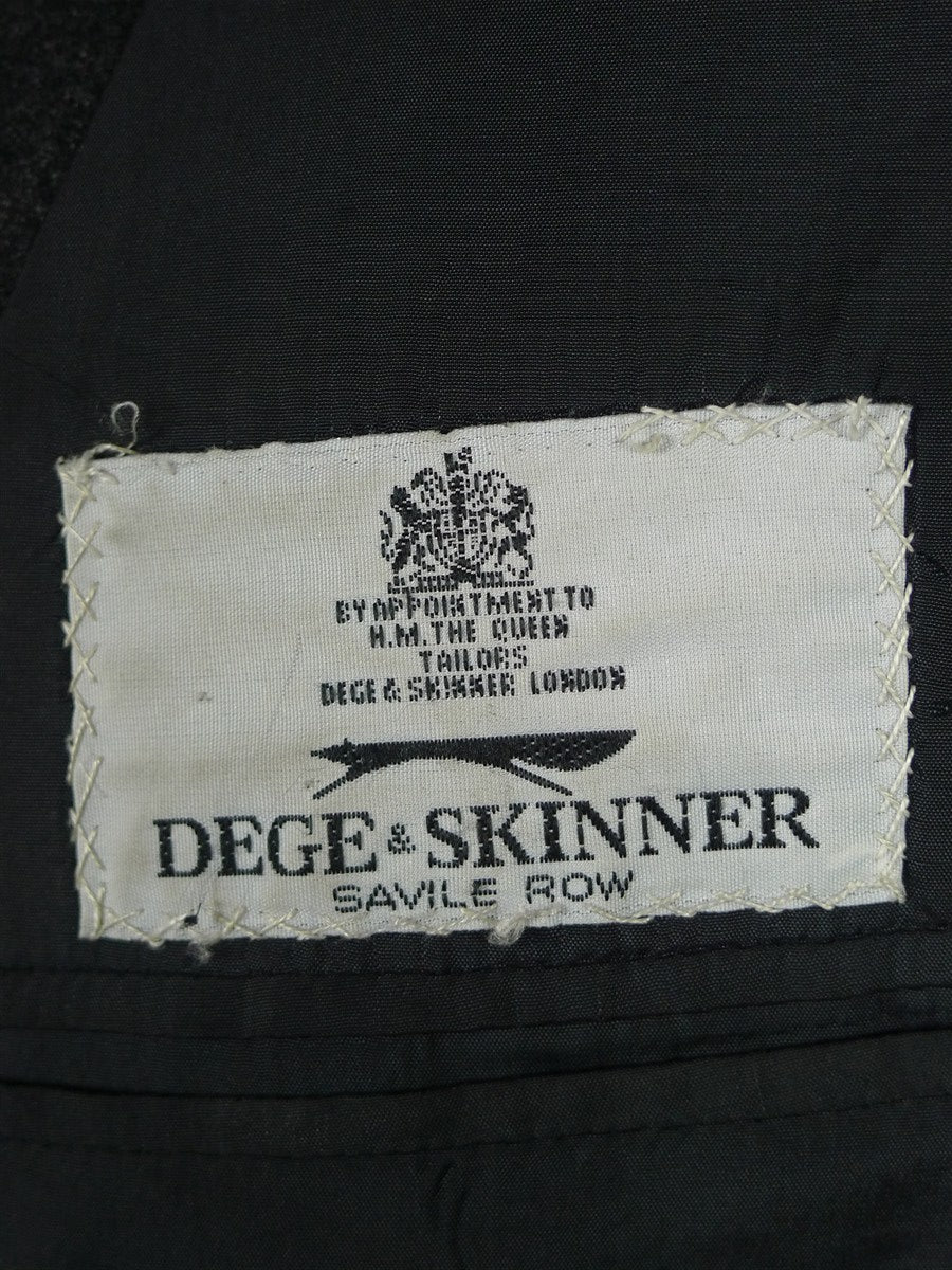 26/1043 dege & skinner 2011 savile row bespoke charcoal grey worsted flannel suit 46 regular
