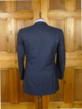 26/1056 huntsman 1995 savile row bespoke dark blue birds-eye weave d/b worsted suit 42 regular