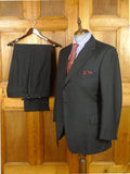 26/1057 dege & skinner 2004 savile row bespoke charcoal grey 3-button worsted suit 44 regular (portly cut)